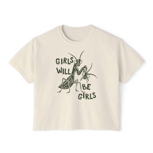 Girls Will Be Girls Crop Top, Resist Crop Top, Feminist Crop Top, Liberal Crop Top, Smash The Patriarchy Boxy Top, Women's Rights Boxy Crop Ivory