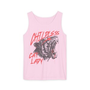 Childless Cat Lady Tank Top, Comfort Colors® Tank Top, Kamala Harris Tank Top, Democrat Tank, Cat Ladies for Kamala Tank Top, Harris 2024 Blossom