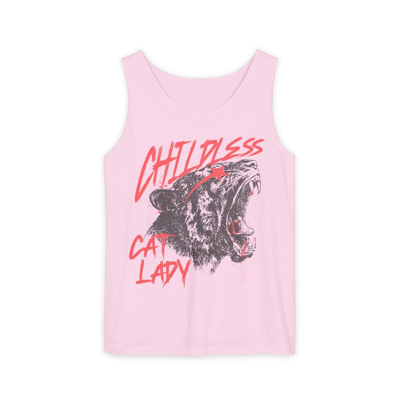 Childless Cat Lady Tank Top, Comfort Colors® Tank Top, Kamala Harris Tank Top, Democrat Tank, Cat Ladies for Kamala Tank Top, Harris 2024 Blossom