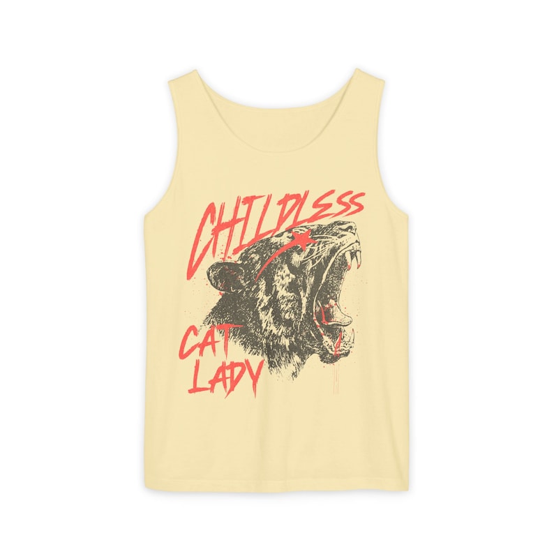 Childless Cat Lady Tank Top, Comfort Colors® Tank Top, Kamala Harris Tank Top, Democrat Tank, Cat Ladies for Kamala Tank Top, Harris 2024 Butter