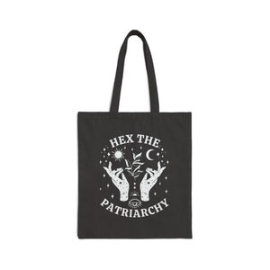 Hex The Patriarchy Tote, Witchy Tote Bag, Feminist Tote Bag, Feminism Tote, Feminist Gift, Women Rights Tote, Female Empowerment, Cotton Bag Bild 2