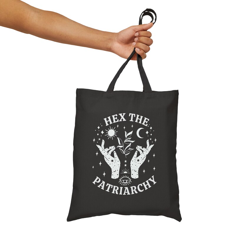 Hex The Patriarchy Tote, Witchy Tote Bag, Feminist Tote Bag, Feminism Tote, Feminist Gift, Women Rights Tote, Female Empowerment, Cotton Bag Bild 3