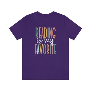Leer es mi pasión, Camiseta de lectura, Camiseta de Bookstagram, Regalos para amantes de los libros, Camiseta de profesor de lectura, Camiseta de biblioteca, Ropa para ratones de biblioteca, Camiseta de bibliotecario Team Purple