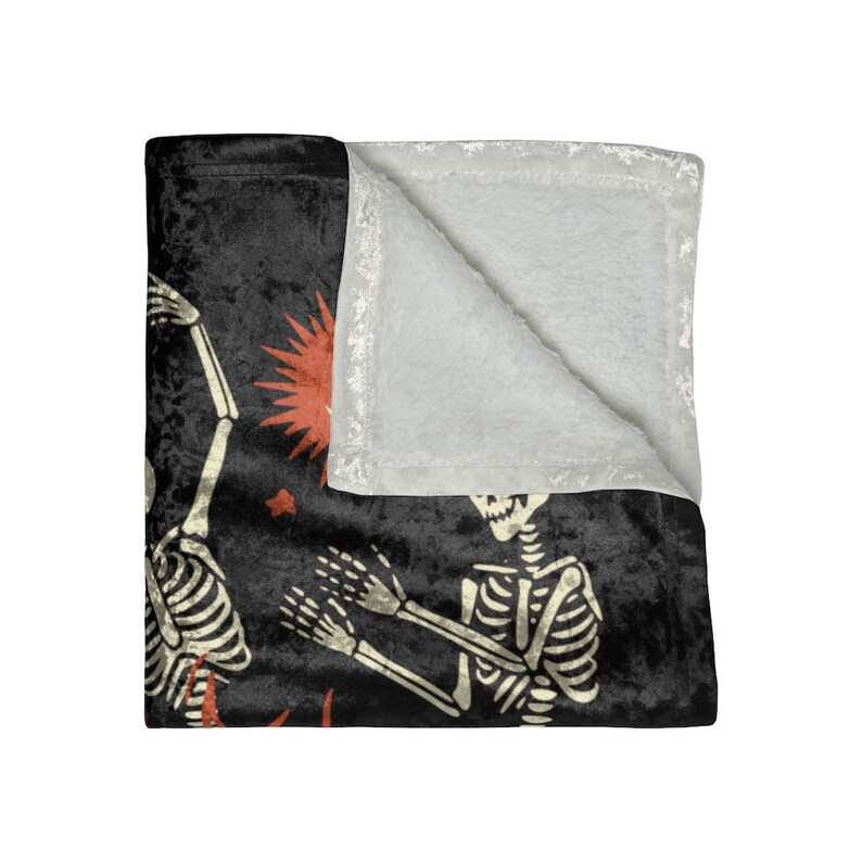 Esqueletos danzantes, Manta esqueleto, Manta espeluznante, Mantas de otoño, Manta bruja, Regalos de chicas góticas, Decoración estética de la habitación de brujas, Halloween imagen 4