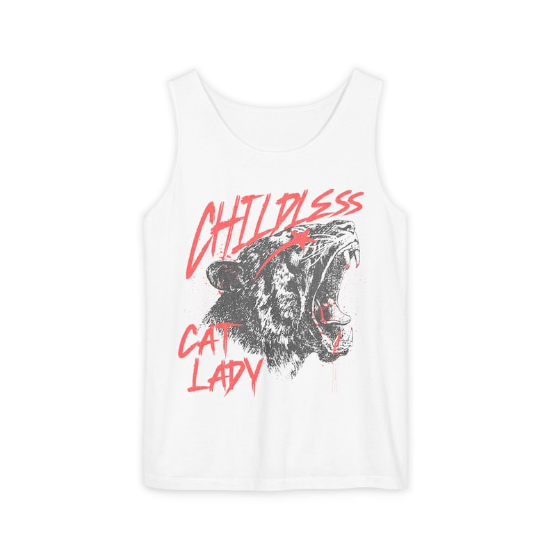 Childless Cat Lady Tank Top, Comfort Colors® Tank Top, Kamala Harris Tank Top, Democrat Tank, Cat Ladies for Kamala Tank Top, Harris 2024 White