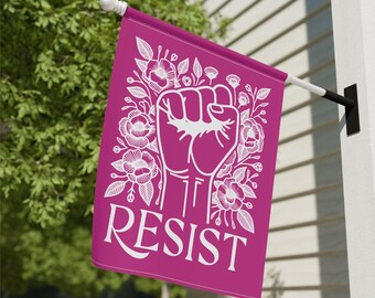 Resist Garden Flag, Protest Flags, Democrat Garden Flag, Leftist Garden Flag, Anti-Maga Garden Flag, Liberal Garden Flag, FDT Yard Flag