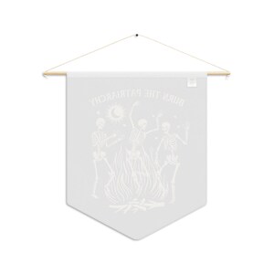 Burn The Patriarchy Pennant, Dancing Skeletons Decor, Dark Aesthetic Decor, Skeleton Wall Decor, Witchy Wall Hanging, Feminist Wall Decor image 3