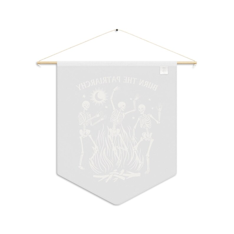 Burn The Patriarchy Pennant, Dancing Skeletons Decor, Dark Aesthetic Decor, Skeleton Wall Decor, Witchy Wall Hanging, Feminist Wall Decor image 3