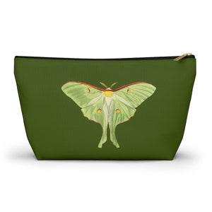 Luna Moth, Cottagecore Bag, Luna Moth Gift, Witchy Aesthetic, Actias Luna, Spiritual Makeup Bag, Entomologist,  Nature Cosmetic Bag, Pouch