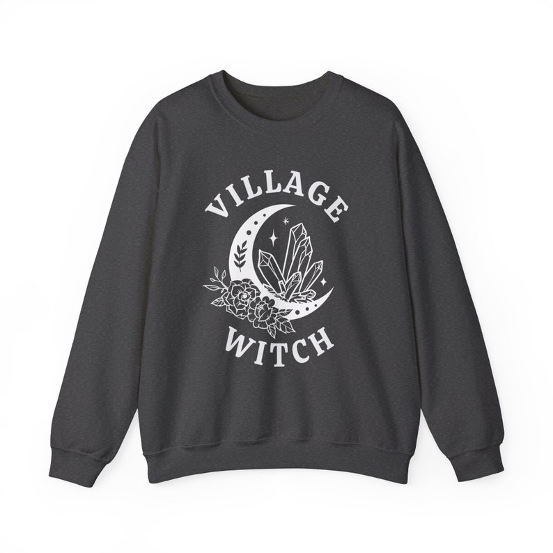 Village Witch Sweatshirt, Witchy Sweatshirt, Fall Sweatshirt, Halloween Sweatshirt, Coven Gifts, Salem Sweatshirt, Witchcore Clothing Dark Heather