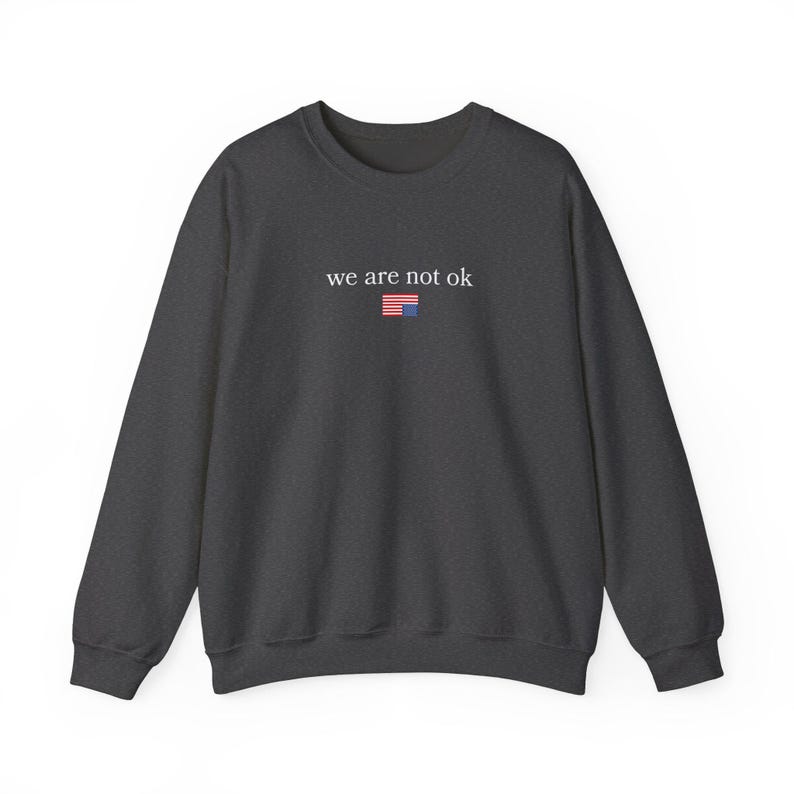We Are Not Ok Sweatshirt, Resist Sweatshirt, Abolish ICE Sweatshirt, Liberal Sweatshirts, Anti-Fascism Sweatshirt, Protest Sweatshirts Dark Heather