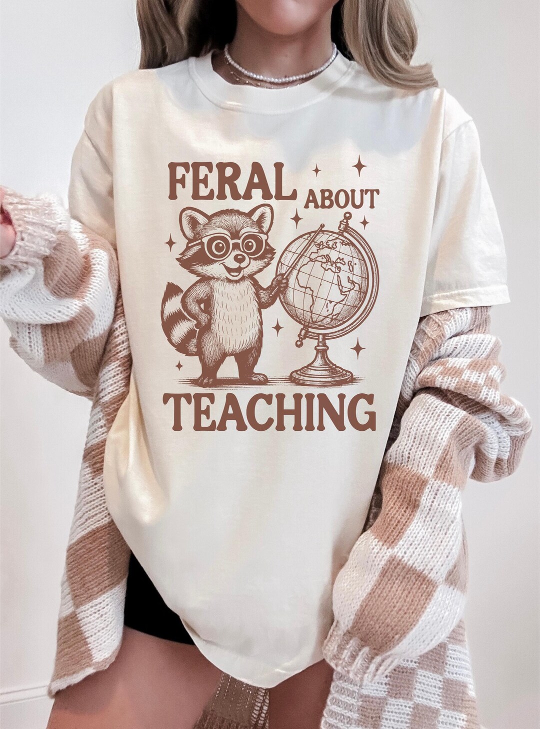Feral About Teaching Shirt, Comfort Colors Teacher Shirt, Raccoon ...