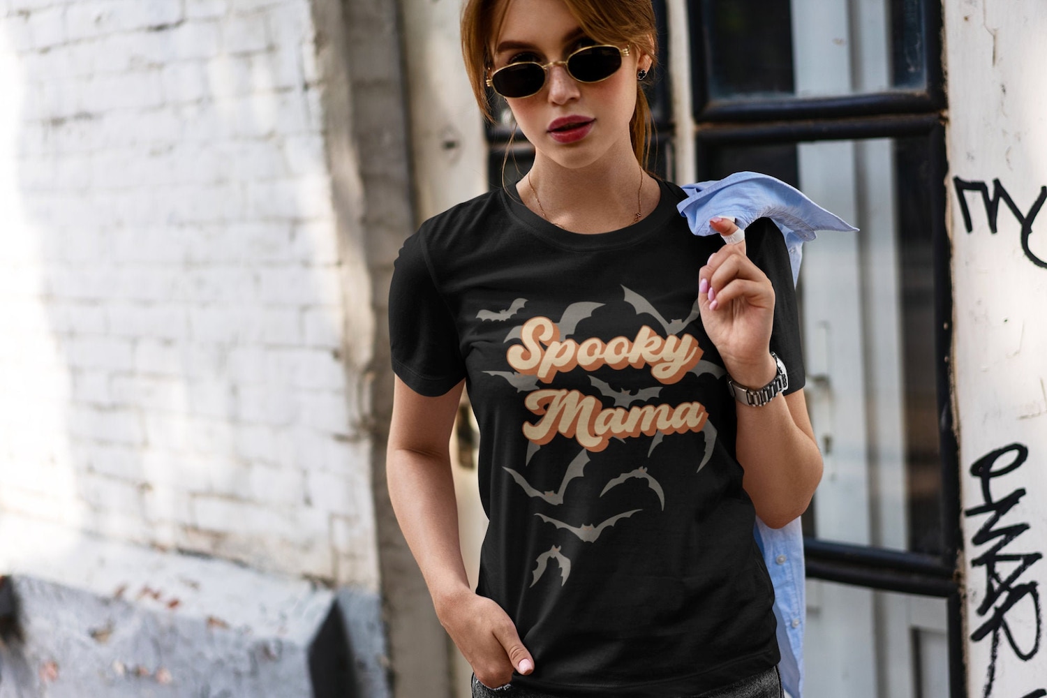 Spooky Mama Shirt, Halloween Mom Shirt, Retro Halloween Shirt, Bat Shirt, Fall Shirt For Moms, Spooky Season Shirt, Momster Shirt, Cute Gift