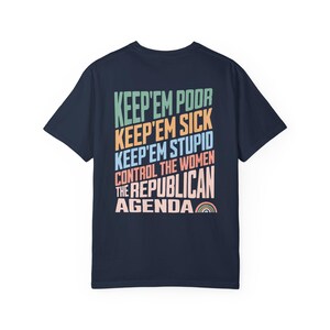 Anti-Republican Shirt, Anti Fascist Shirt, Democrat Shirt, Resistance Shirt, Comfort Colors® Shirt, Resist Shirt, Leftist Shirt, FDT T-Shirt Navy