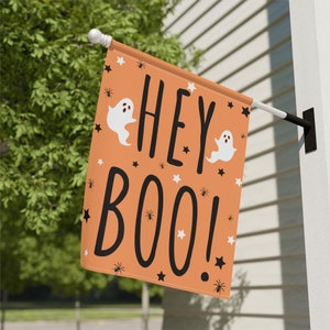 Hey Boo Garden Flag, Ghost Garden Flag, Halloween House Banner, Fall Yard Flag, Creepy Cute Garden Flag, Spooky Garden Decor, Pastel Goth image 8