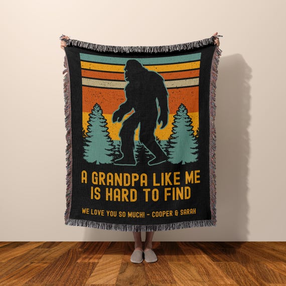 Personalized Woven Blanket for Grandpa, A Grandpa Like Me is Hard