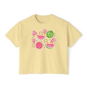 Watermelon Crop Top, Summer Boxy Top, Fruit Boxy Crop, Picnic Crop Top, Farmer's Market Crop Top, Watermelon Festival Crop, Summertime Shirt Butter