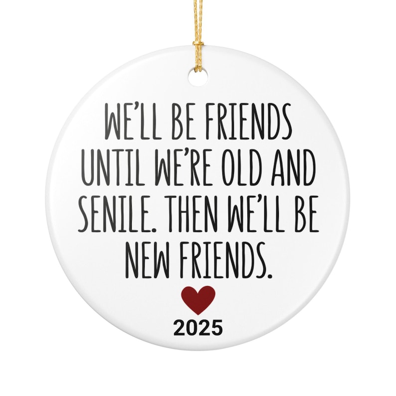 We'll Be Friends Until We're Old And Senile Then We'll Be New Friends Ornament, Friendship Ornament, Funny Friend Ornament, Besties Ornament image 8