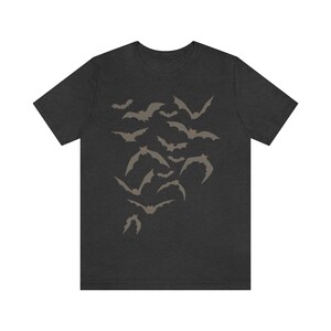 Bats Shirt, Halloween Bat Shirt, Fall Apparel, Nu Goth Tshirt, Spooky Season Shirts, Vampire Bat Shirt, Gothic Clothing, Autumn Clothes Dark Grey Heather