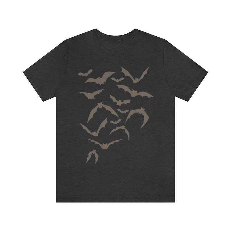 Bats Shirt, Halloween Bat Shirt, Fall Apparel, Nu Goth Tshirt, Spooky Season Shirts, Vampire Bat Shirt, Gothic Clothing, Autumn Clothes Dark Grey Heather