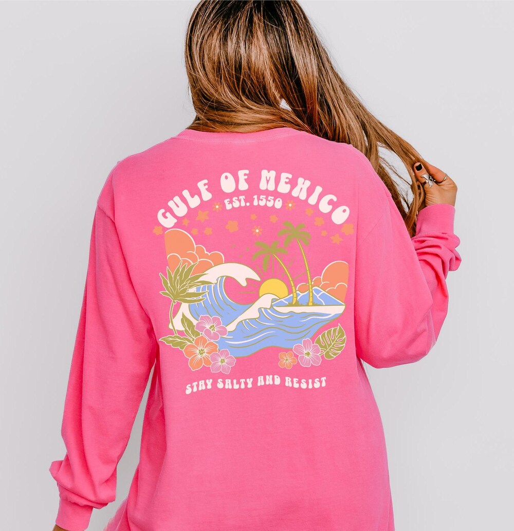 Gulf Of Mexico Long Sleeve Shirt, Comfort Colors® Long Sleeve Shirt, Leftist Long Sleeve Shirt, Fdt Long Sleeve Tee, Anti-Trump Long Sleeve Livingtee