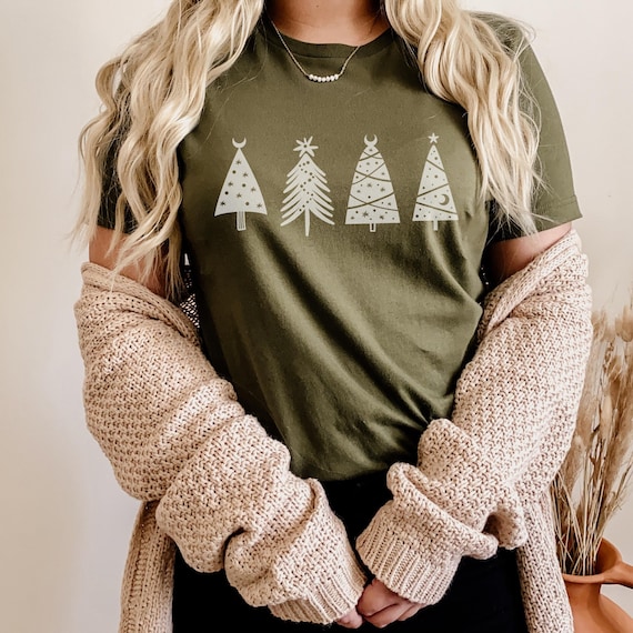 Yule Shirt, Witchy Christmas Shirt, Christmas Tree Shirt, Celestial Christmas Shirt, Minimalist Christmas Shirt, Winter Season Tee, Holidays