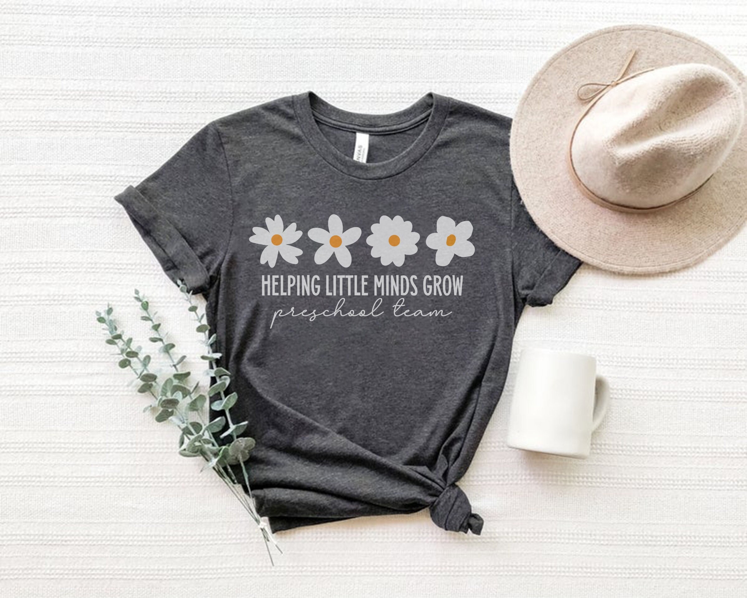 TIEEI "Helping Little Minds Grow" Teacher Shirt For Women - Soft Blend Tee For Preschool & Kindergarten Teachers - View #2