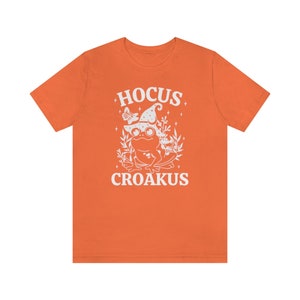 Hocus Croakus, Swamp Witch Shirt, Halloween Frog Shirt, Witchy Shirt, Funny Halloween Gifts, Fall Apparel, Goblincore Clothing, Spooky Cute Orange