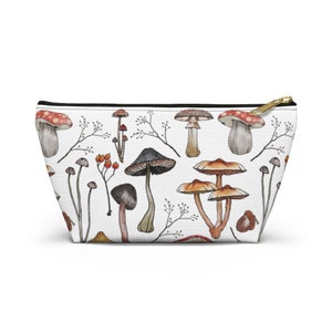 Mushroom Bag, Cottagecore Bag, Hippie Pencil Case, Mushroom Gifts, Fungi Accessory Pouch, Woodland Makeup Bag, Nature Cosmetic Bag