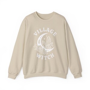 Village Witch Sweatshirt, Witchy Sweatshirt, Fall Sweatshirt, Halloween Sweatshirt, Coven Gifts, Salem Sweatshirt, Witchcore Clothing Sand