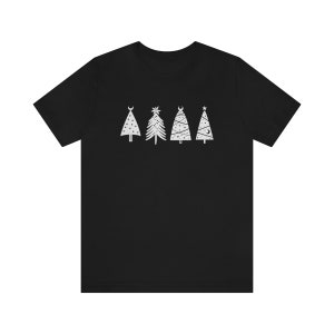 Yule Shirt, Witchy Christmas Shirt, Christmas Tree Shirt, Celestial Christmas Shirt, Minimalist Christmas Shirt, Winter Season Tee, Holidays Black
