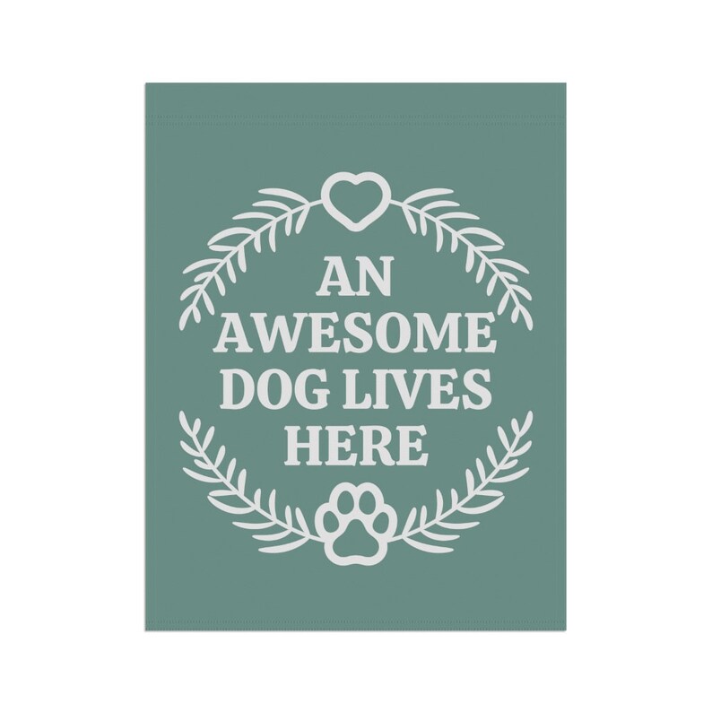 An Awesome Dog Lives Here, Dog Garden Flag, Pet Owner Gifts, Dog Porch Decor, Dog Themed Decor, Funny Dog Yard Flags, Dog Lover Banner immagine 4