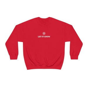Sudadera Let It Snow, Sudadera navideña minimalista, Sudadera de nieve, Sudadera de invierno, Sudadera de temporada navideña, Equipo de clima frío Red