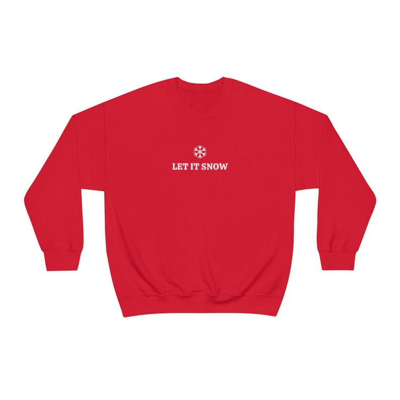 Sudadera Let It Snow, Sudadera navideña minimalista, Sudadera de nieve, Sudadera de invierno, Sudadera de temporada navideña, Equipo de clima frío Red