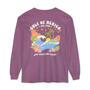 Camisa de manga larga del Golfo de México, Camisa de manga larga Comfort Colors®, Camisa de manga larga izquierdista, Camiseta de manga larga FDT, Camiseta de manga larga anti-Trump Berry