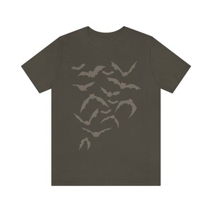 Bats Shirt, Halloween Bat Shirt, Fall Apparel, Nu Goth Tshirt, Spooky Season Shirts, Vampire Bat Shirt, Gothic Clothing, Autumn Clothes Army