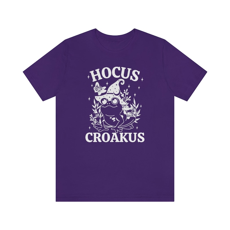 Hocus Croakus, Swamp Witch Shirt, Halloween Frog Shirt, Witchy Shirt, Funny Halloween Gifts, Fall Apparel, Goblincore Clothing, Spooky Cute Team Purple