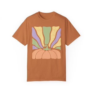 Retro Pumpkin Shirt, Comfort Colors® Shirt, Comfort Colors Pumpkin Shirt, Groovy Halloween Shirt, Autumn Apparel, Pumpkin Patch Shirt, Fall image 7