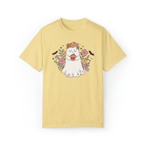 Comfort Colors® Shirt, Comfort Colors Ghost Tee, Cottagecore Ghost Clothing, Floral Ghost Shirt, Halloween Merch, Fall Apparel, Flower Ghost Butter