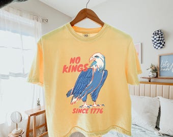 No Kings Since 1776 Crop Top, Resist Crop Top, Resistance Boxy Shirt, Rejecting Kings Boxy Tee, Liberal Crop Top, Leftist Crop Top, Protest