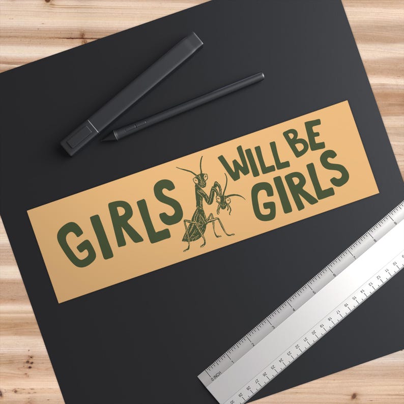Girls Will Be Girls Bumper Sticker, Feminist Bumper Sticker, Democrat Car Magnet, Liberal Bumper Sticker, FDT Bumper Sticker, Resist Magnet image 4