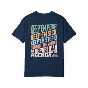 Anti-Republican Shirt, Anti Fascist Shirt, Democrat Shirt, Resistance Shirt, Comfort Colors® Shirt, Resist Shirt, Leftist Shirt. FDT T-Shirt Navy