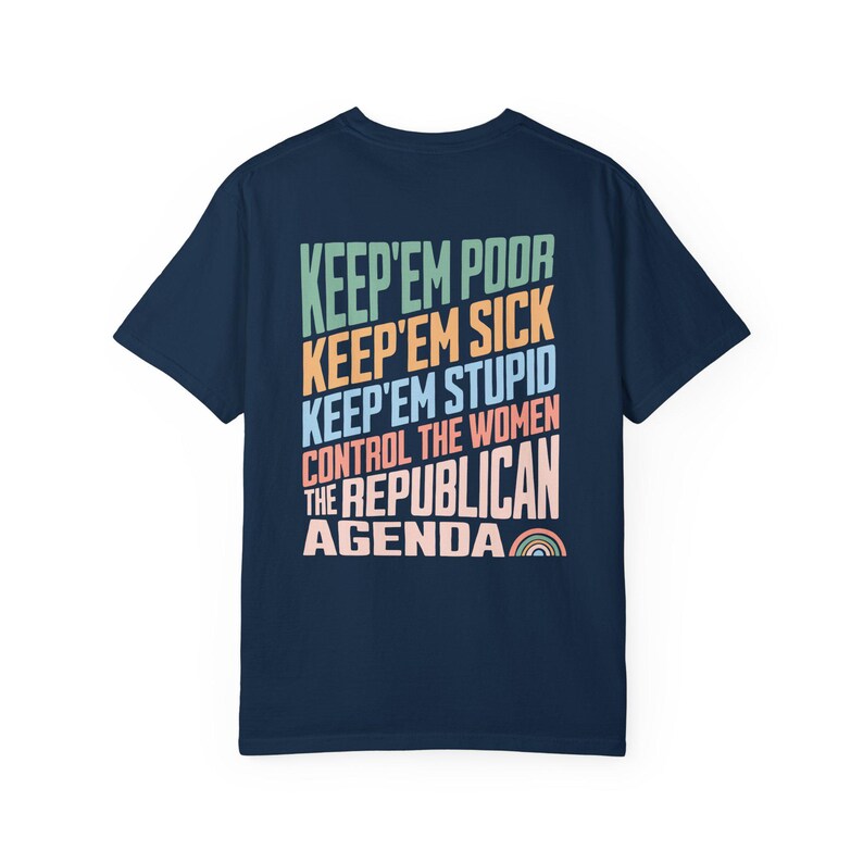 Anti-Republican Shirt, Anti Fascist Shirt, Democrat Shirt, Resistance Shirt, Comfort Colors® Shirt, Resist Shirt, Leftist Shirt. FDT T-Shirt Navy