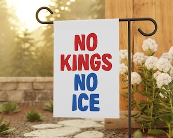 No Kings No ICE Garden Flag, Protest Garden Flag, Liberal Garden Flags, Anti Fascism Garden Flag, Abolish ICE Yard Flag, Progressive Flag