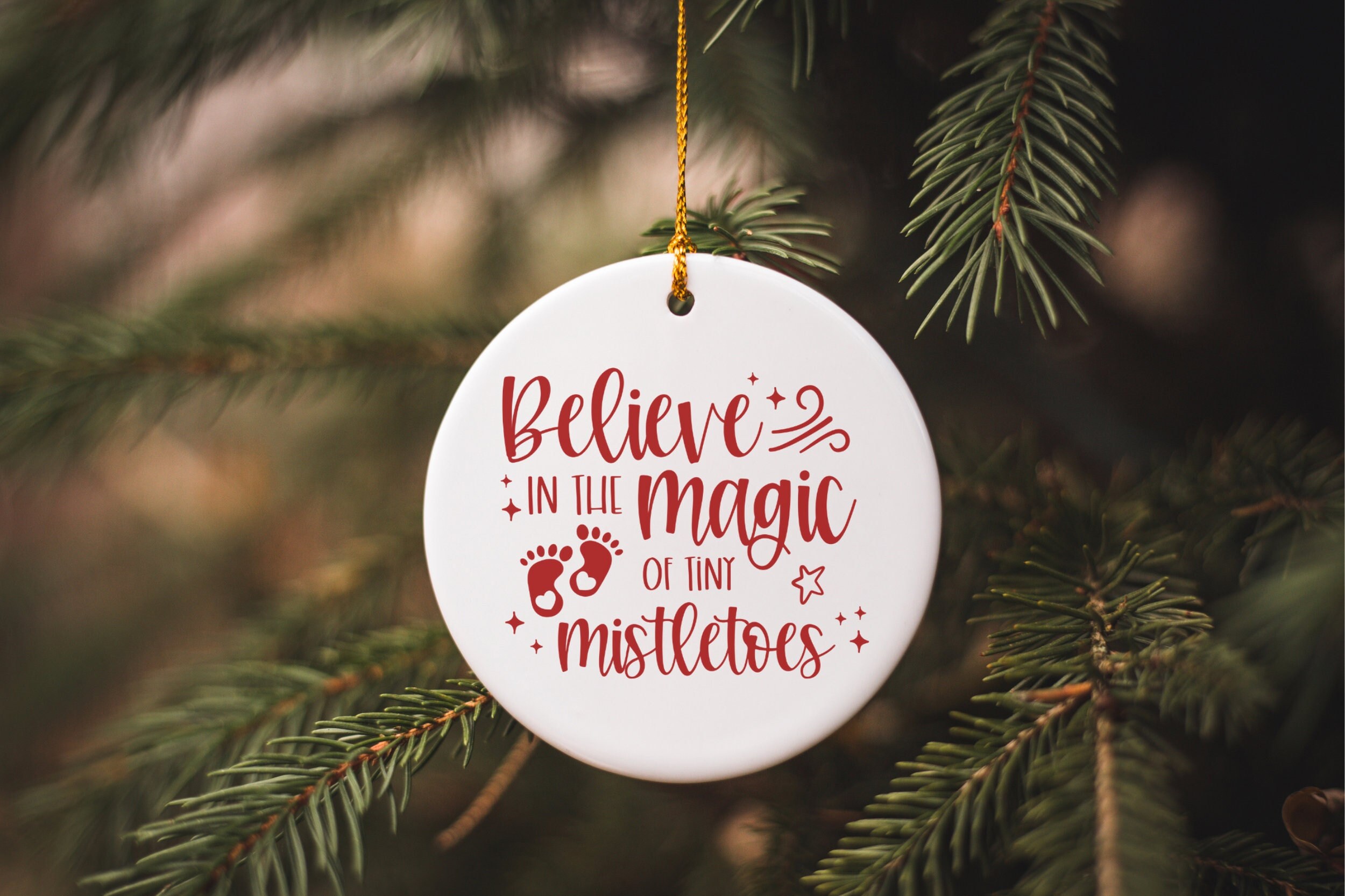 Believe In The Magic Of Tiny Mistletoes, Labor And Delivery Nurse Ornament, Midwife Ornament, NICU Nurse Ornament, Baby Nurse Christmas Gift