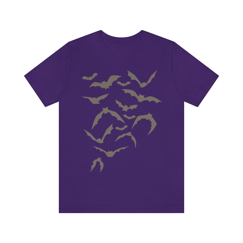 Bats Shirt, Halloween Bat Shirt, Fall Apparel, Nu Goth Tshirt, Spooky Season Shirts, Vampire Bat Shirt, Gothic Clothing, Autumn Clothes Team Purple