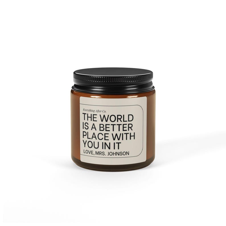 El mundo es un lugar mejor contigo en él, velas personalizadas, velas para la salud mental, regalo para animarte, velas para la ansiedad, velas personalizadas imagen 5