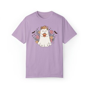 Comfort Colors® Shirt, Comfort Colors Ghost Tee, Cottagecore Ghost Clothing, Floral Ghost Shirt, Halloween Merch, Fall Apparel, Flower Ghost Orchid
