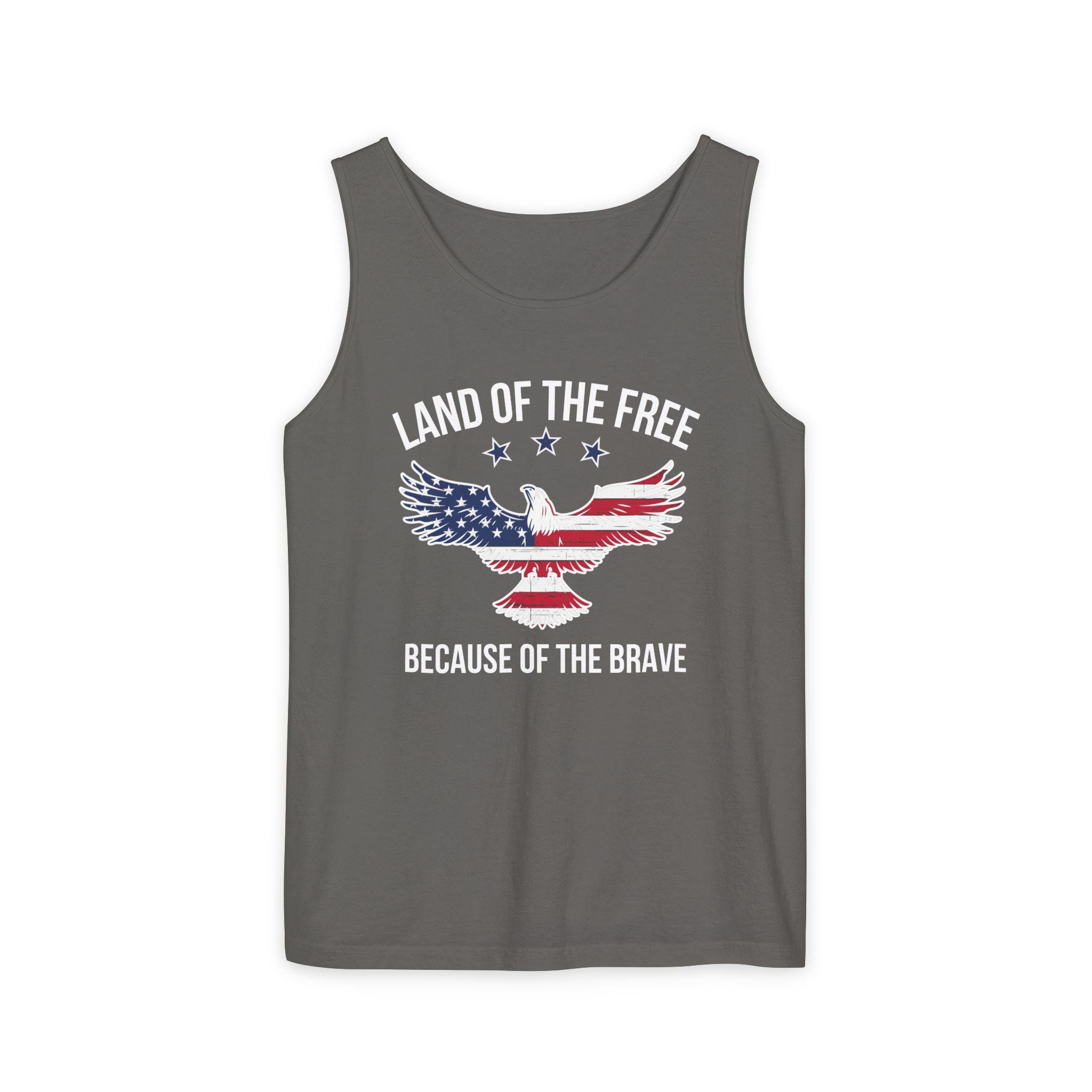 Land of the Free Because of the Brave Tank Top, Comfort Colors
