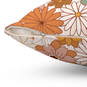 Groovy Pillow, Flower Pillow Case, Aesthetic Room Decor, 70s Pillow, Floral Pillow Cover, Hippie Pillows, Pretty Throw Pillow, Retro Pillows 画像 6